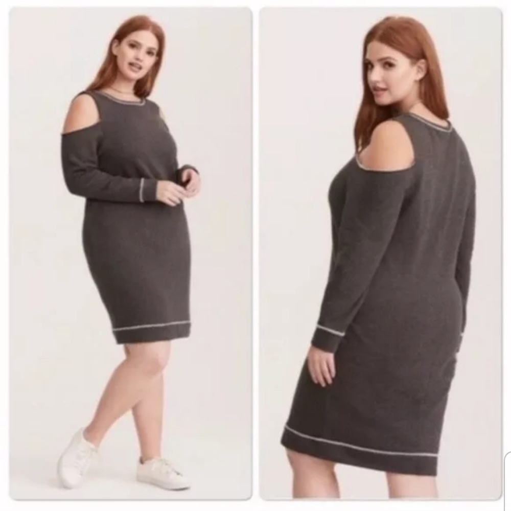 Cold Shoulder Sweater Dress plus size